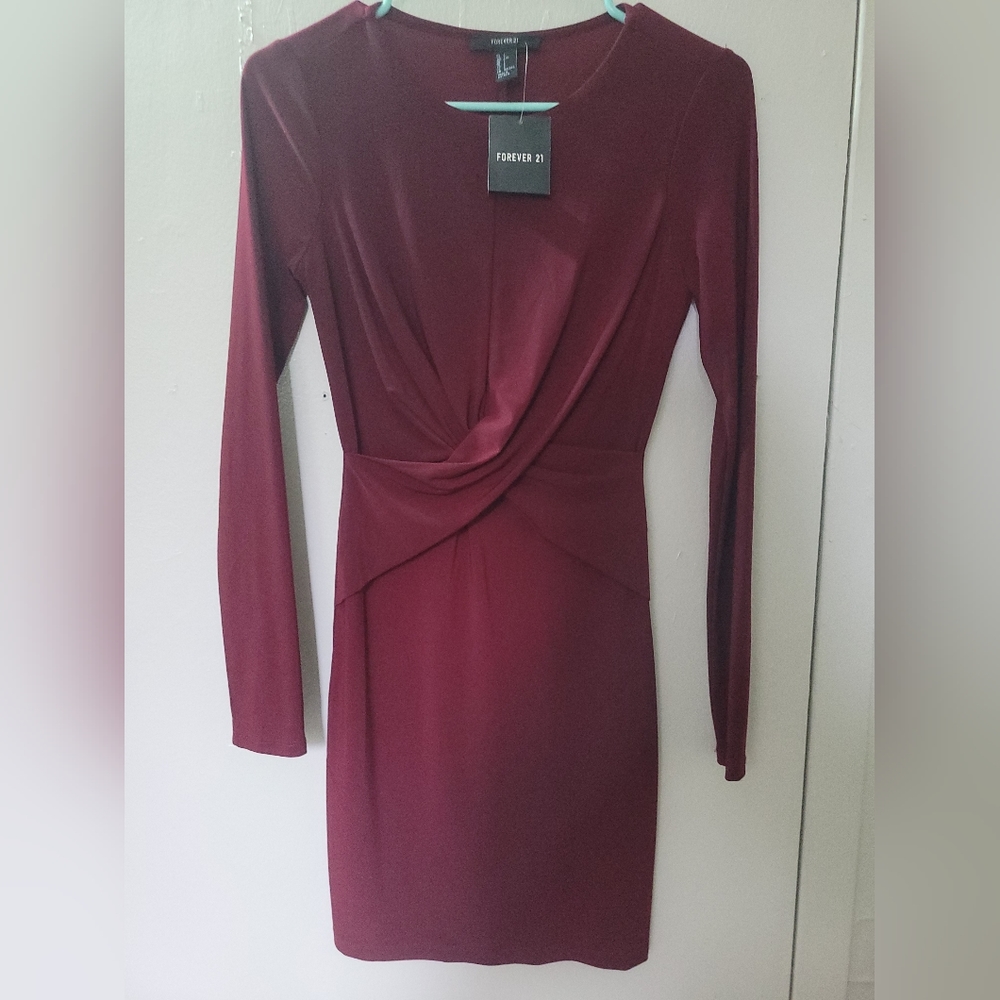 Forever 21 | Burgundy Knot Long Sleeve Dress
